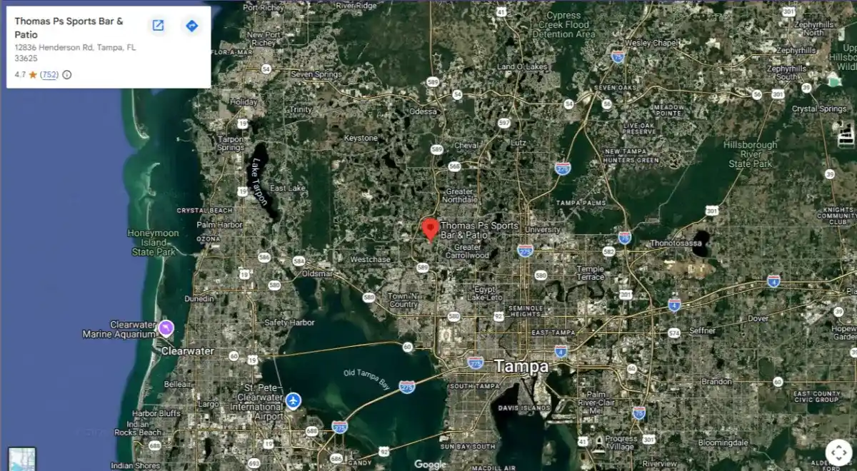 map to fergs sports bar and grill